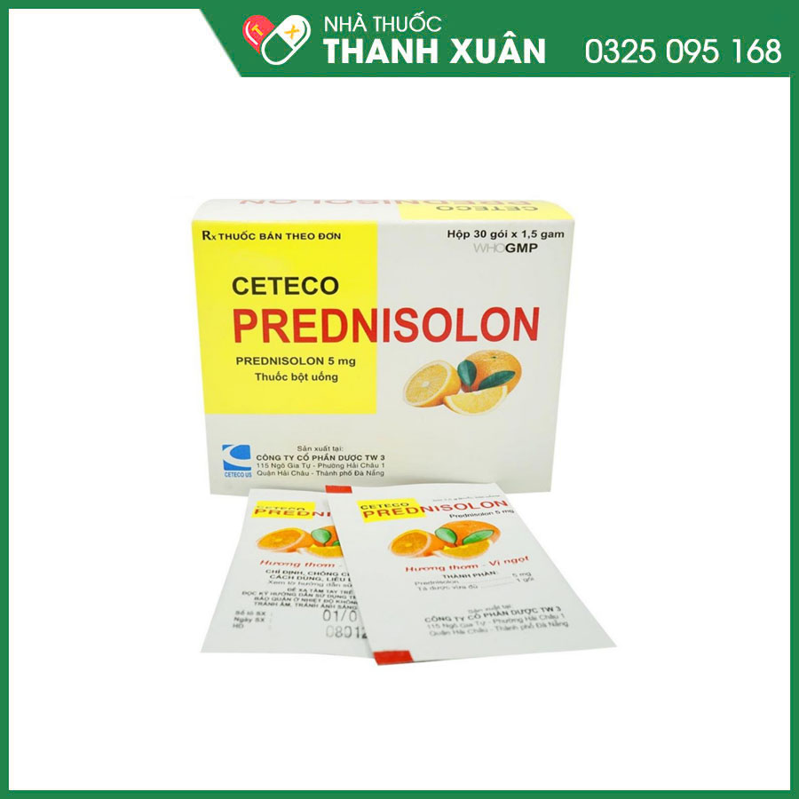 Ceteco Prednisolon thuốc điều trị chống viêm, chống dị ứng, thiếu máu và bệnh lý ung thư